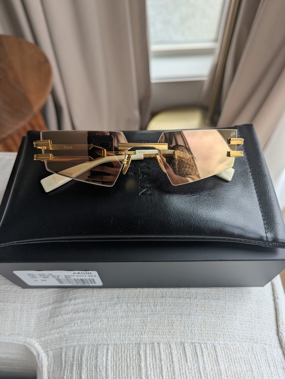 BRAND NEW Balmain Gold Mirror Fixe Sunglasses
